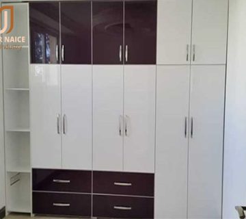 کمد دیواری دورنگ با کتابخانه